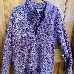 Women’s Time and Tru Oversized Quarter Zip Fluffy Sweater Size L